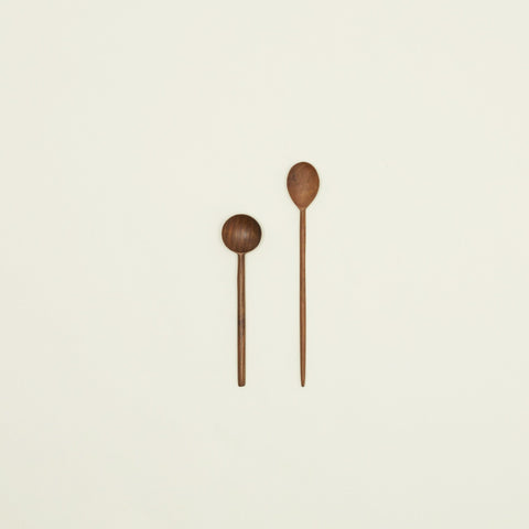 HAND CARVED WALNUT SPOON - SHORT TASTING SPOON