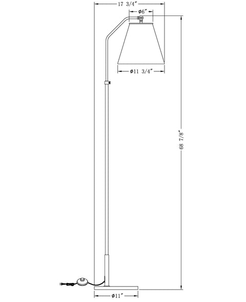 Ward Accent Contemporary Adjustable Height Floor Lamp