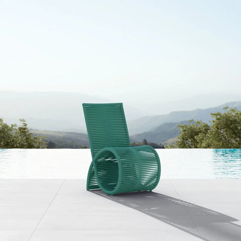 Outdoor Living & Garden Modern Slat Back Dining Side Chair