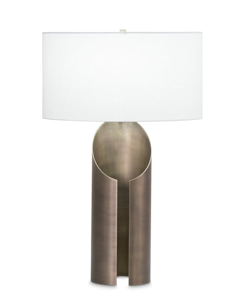 Weaver Accent Column Cut-Out Table Lamp in Brass Modern Design