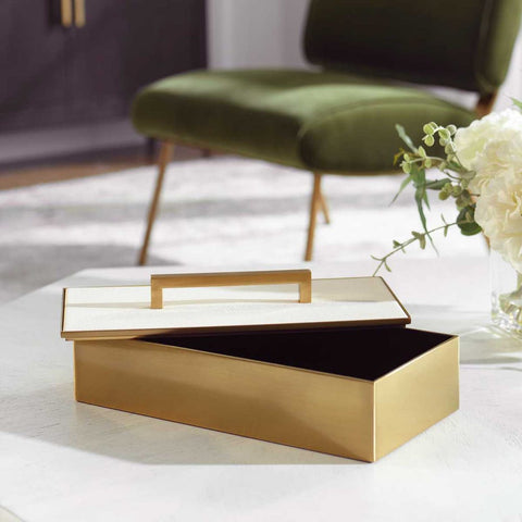 Decorating Essentials Brushed Brass Rectangle Decorative Box