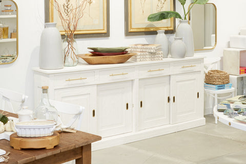 Artful Traditionalist Parisian Antique Sideboard Cabinet