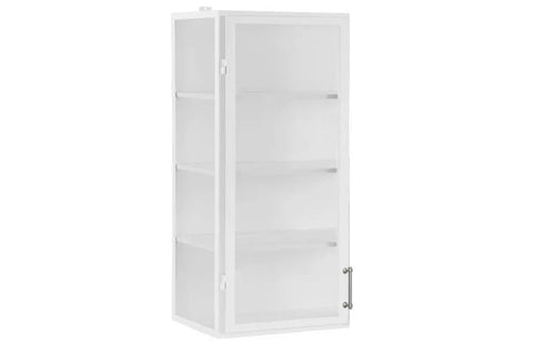 Contemporary Wall Cabinet with Glass and Metal Display