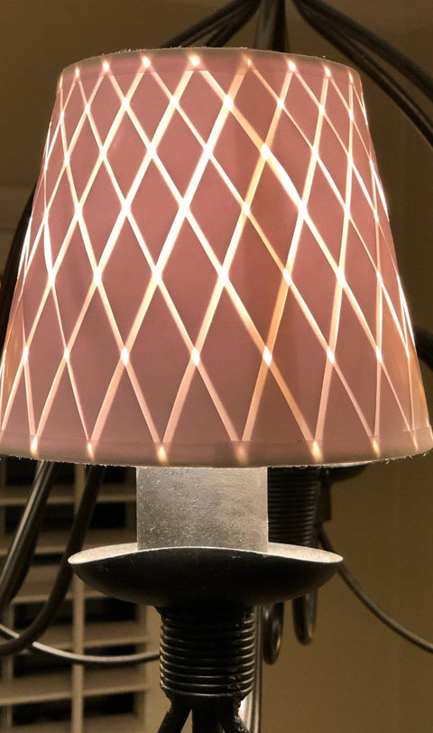 White Woven Paper Chandelier Lamp Shade - Available in Two Sizes