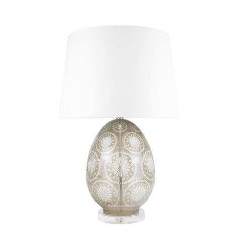 Whitney Etched Modern Oval Table Lamp