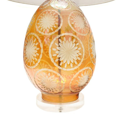 Whitney Etched Modern Oval Table Lamp