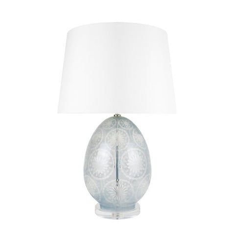 Whitney Etched Modern Oval Table Lamp