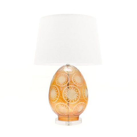 Whitney Etched Modern Oval Table Lamp