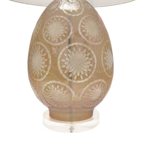Whitney Etched Modern Oval Table Lamp