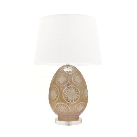 Whitney Etched Modern Oval Table Lamp