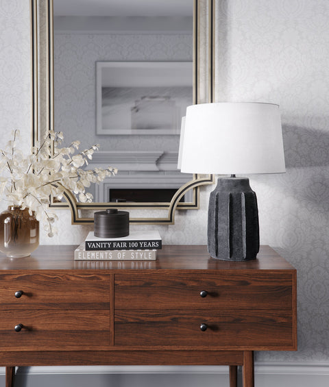 Wilkes Fluted Column Accent Table Lamp Modern Drum Design