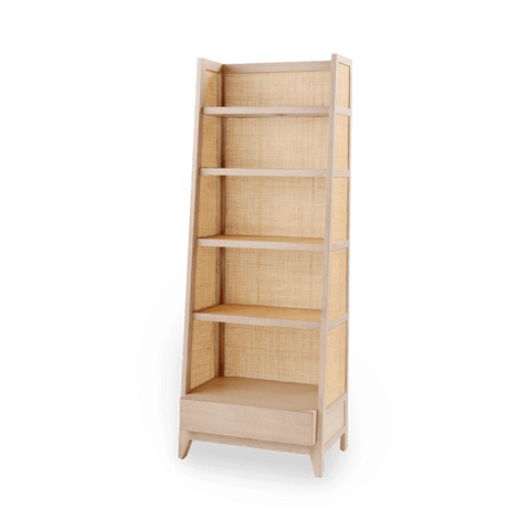 Evan Soft Scandinavian Minimalist Etagere Bookcase