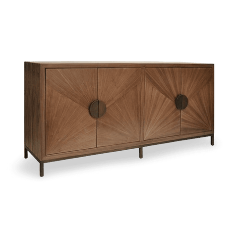 Emory Modern Radial Accent Cabinet with Pull Handles