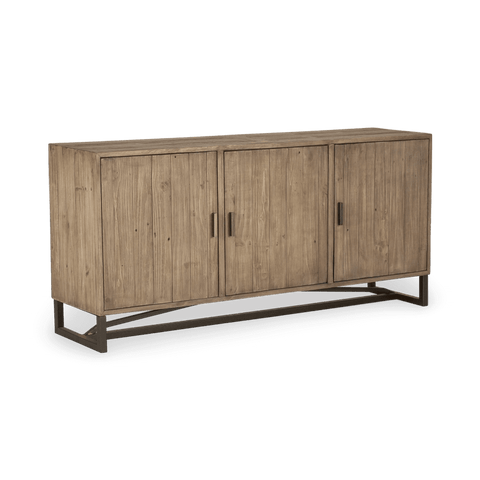 Rustic Lacquered Sideboard Cabinet with Pull Handles