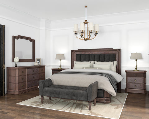 Traditional Contemporary Accent Wall Mirror with Mahogany Frame