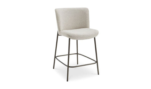 Timeless Minimalist Upholstered Curved Counter Stool