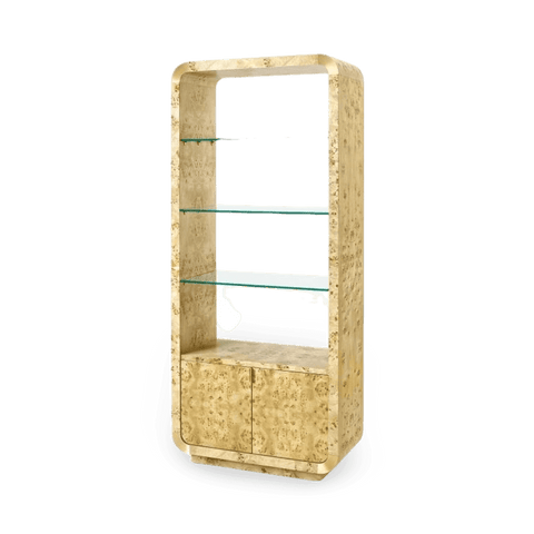 Emil Artful Traditionalist Mid Century Display Etagere Cabinet