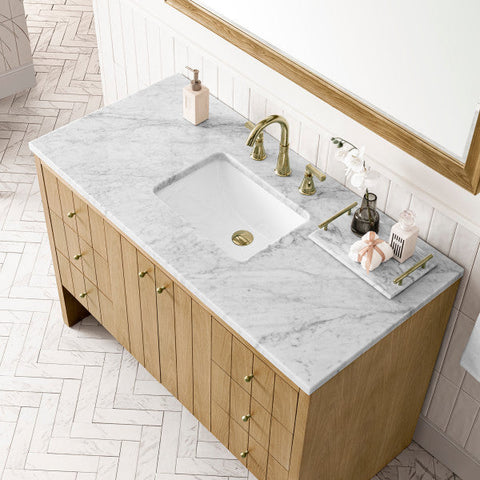 Hudson Contemporary Freestanding Bathroom Vanity with Marble Top